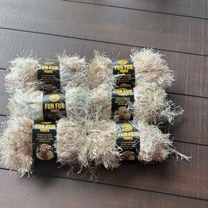 Lion Brand Fun Fur Eyelash Yarn Bundle Lot of 6 Sand Stone